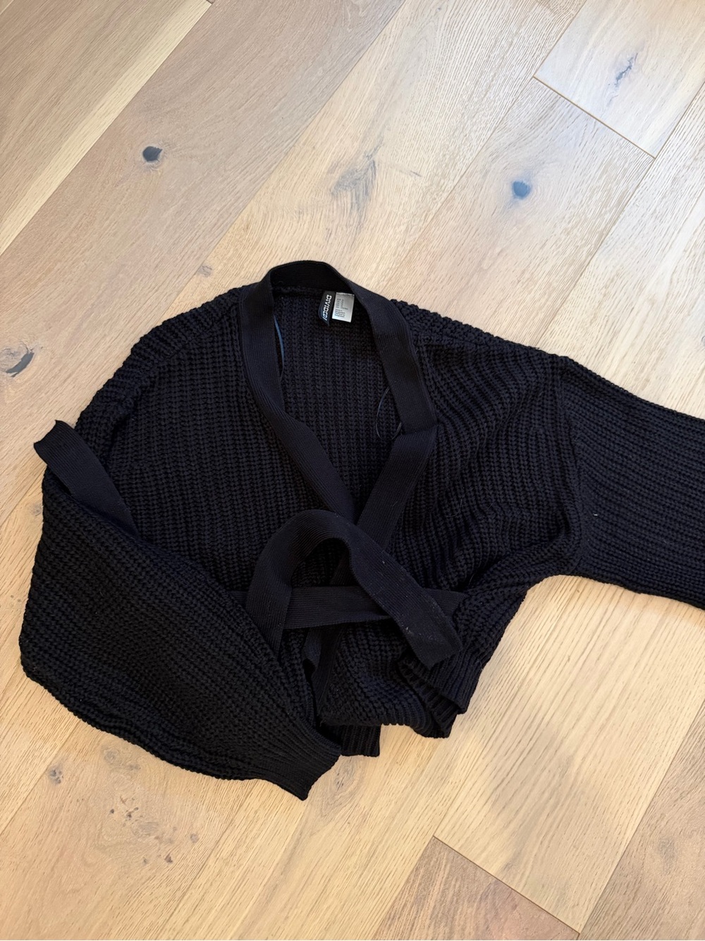 Zara Cream Knit Belted Cardigan - Picture 2 of 7